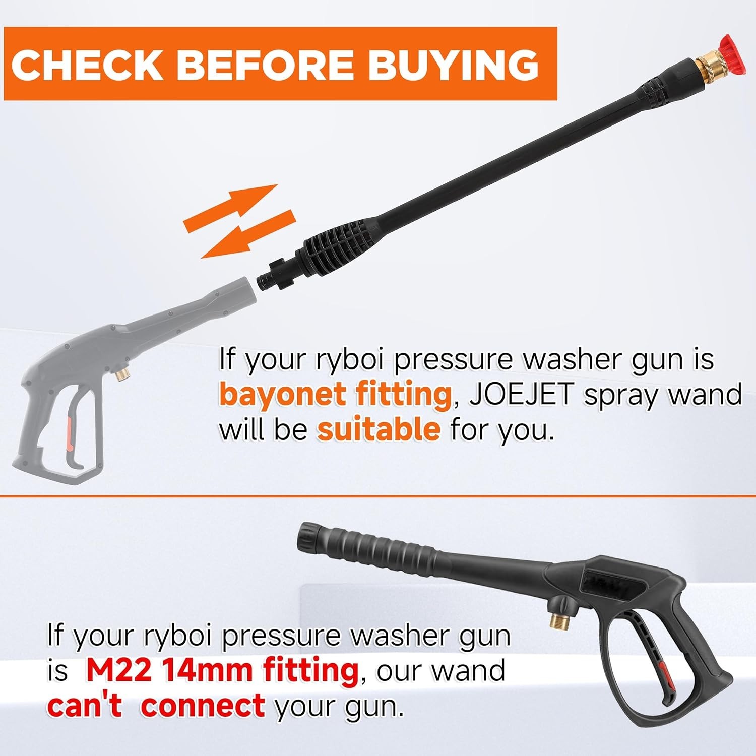 Pressure Washer Wand Replacement with 5 Spray Pressure Washer Nozzle Tips, 16…