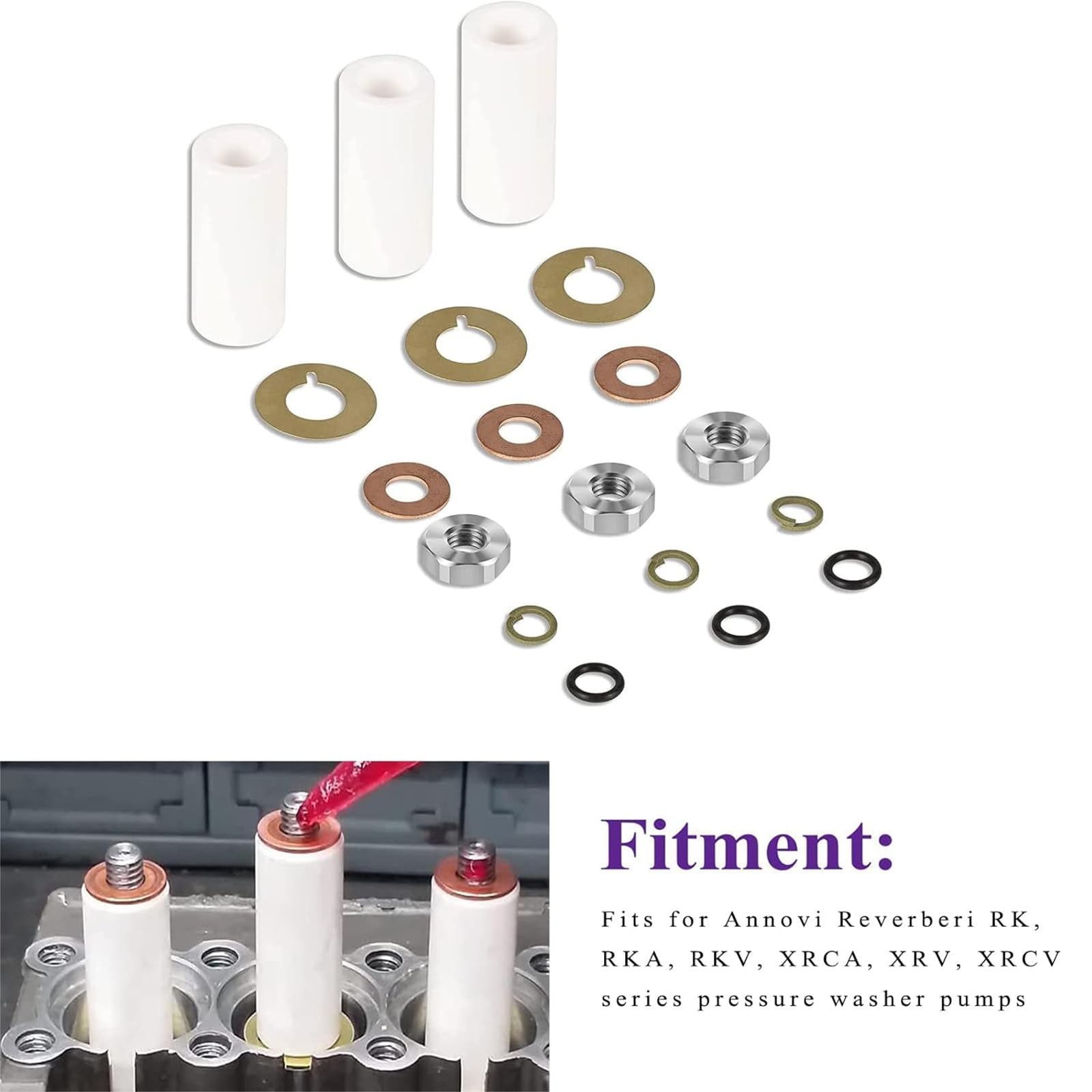 For Annovi Reverberi AR2546 Ceramic Plunger Repair Kit for RK RKA RKV 18mm Pump