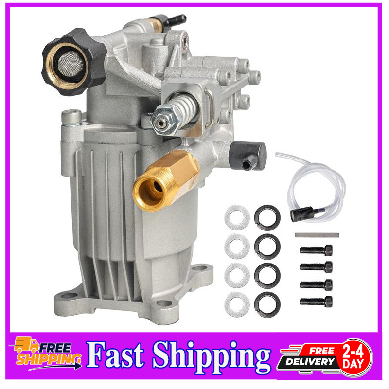 Hourleey 3/4 Inch Shaft Horizontal Pressure Washer Pump 3400 PSI 2.5 GPM Replace