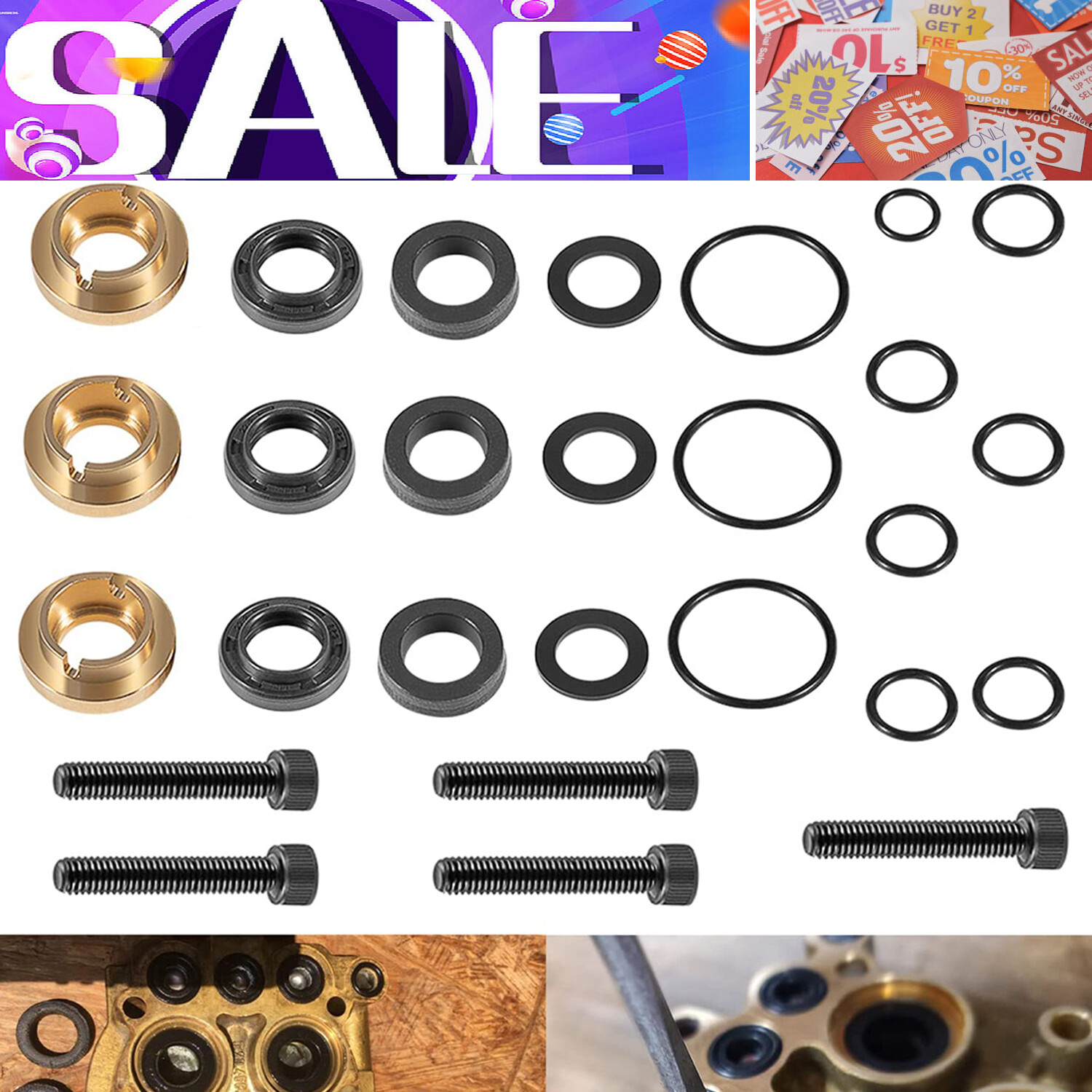 Pressure Washer Seal Kit Set Replace For Briggs & Stratton 190595GS 190711GS