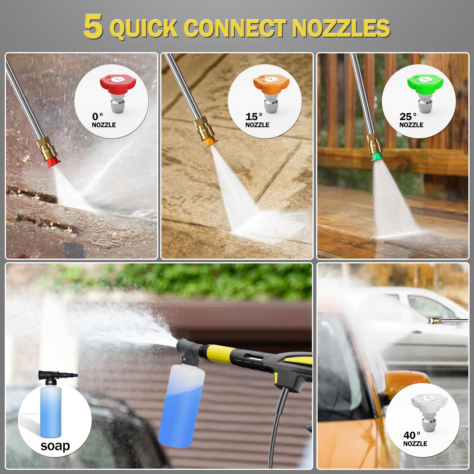 Pressure Washer 4500PSI 3.9GPM Adj-15-Level Touch Screen,car,home,yard,deck,RV
