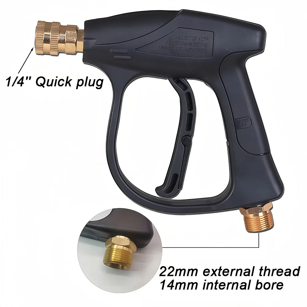 2175 PSI High Pressure Washer Gun Blue/Black Short Handle – M22-14 Thread Option