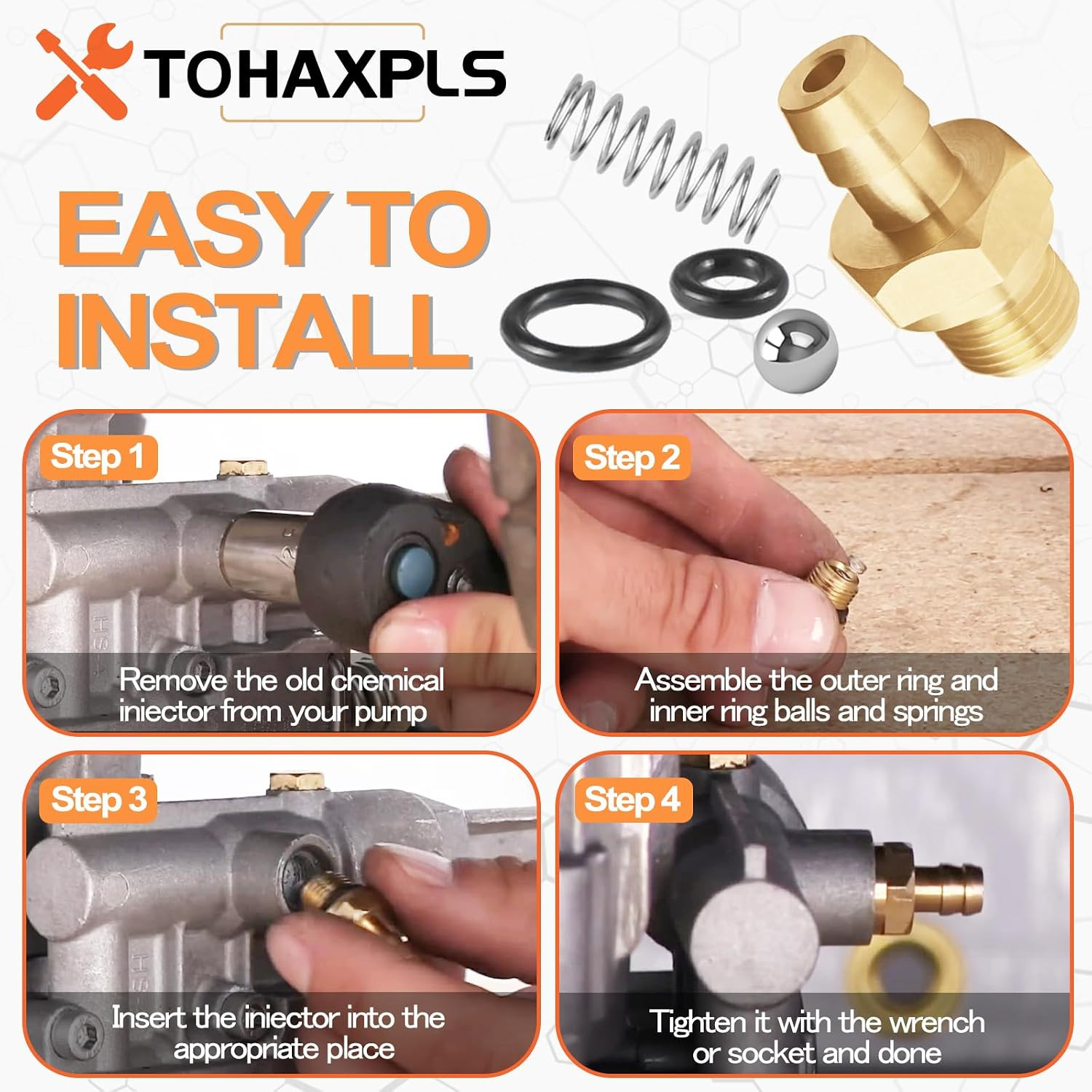 7104228 Pressure Washer Chemical Soap Injector Kit Fits for Briggs & Stratton, H