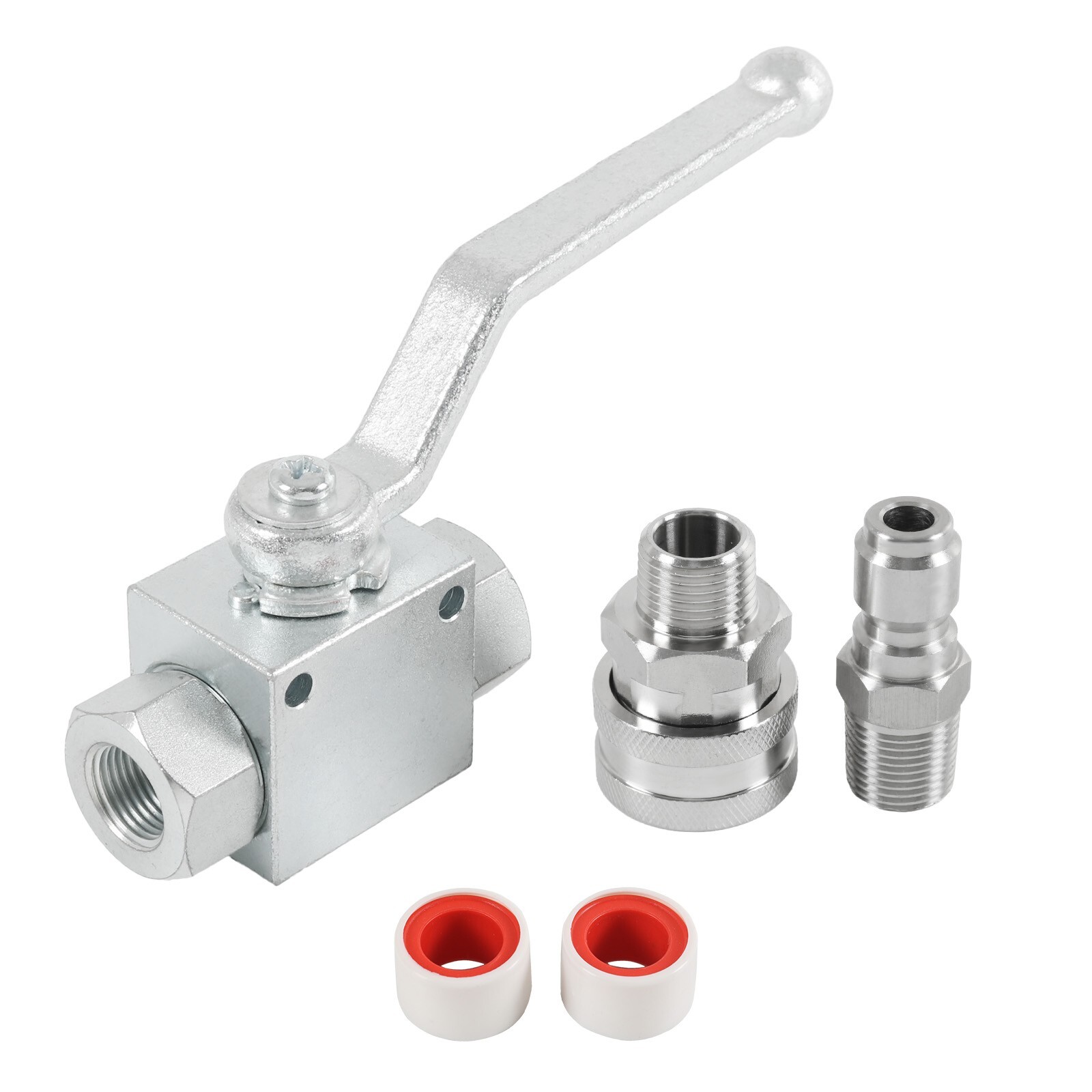 Steel High Pressure Washer Ball Valve Kit, 3/8 Inch Quick Connect 4500 PSI NEW