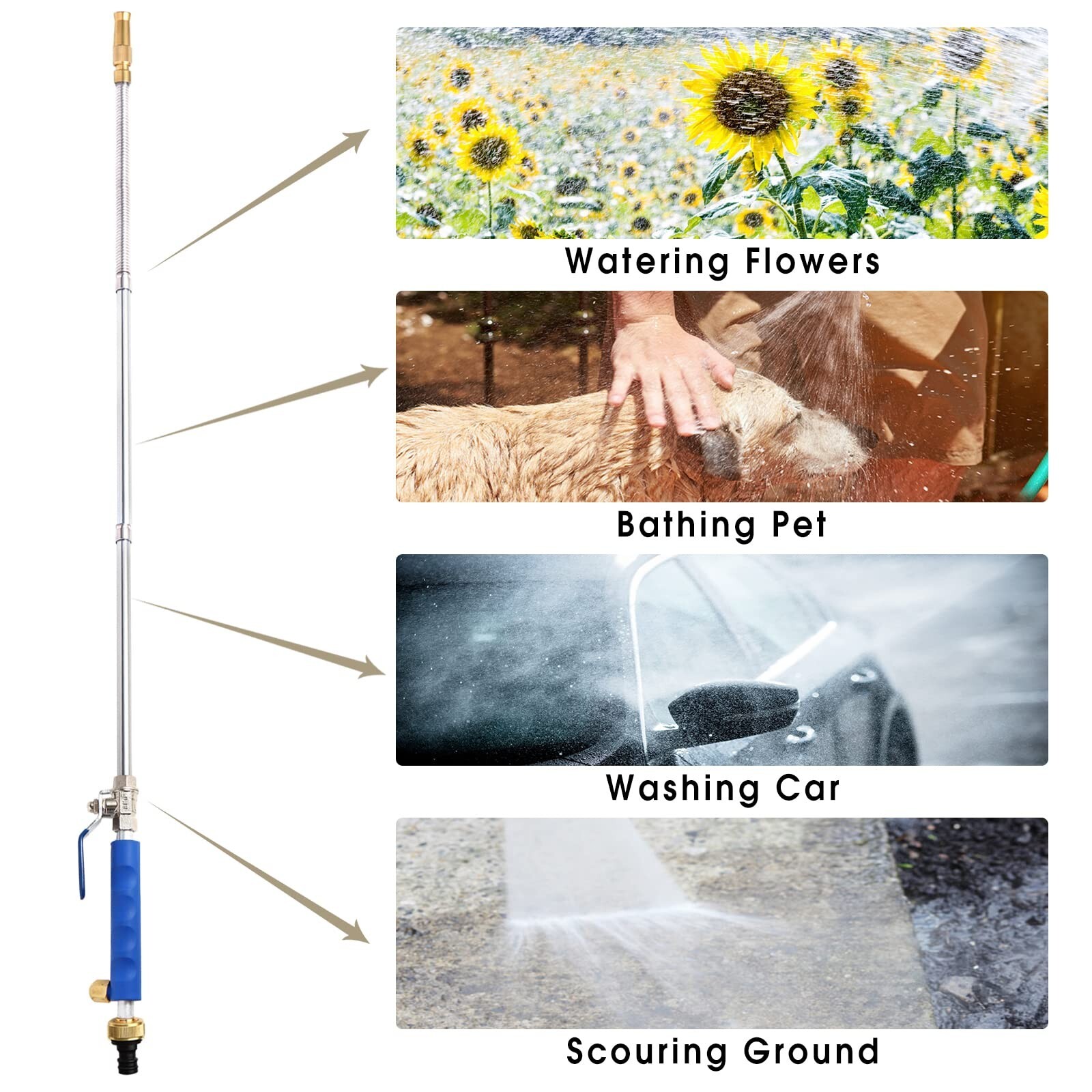 Hydro Jet High Presure Power Washer Wand Jet Nozzle Washer for Garden Hose Water
