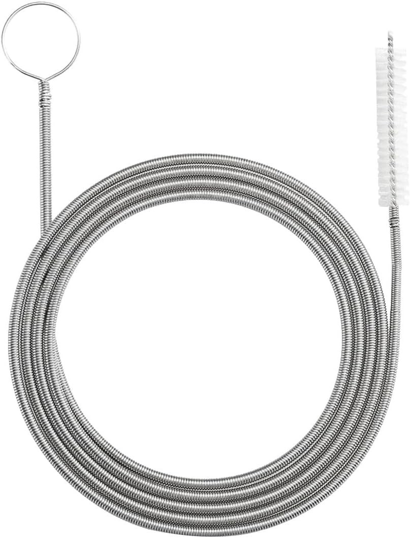 Long 61 Inch Flexible Long Drain Brush, Nylon Stainless 61 inch, White Brush
