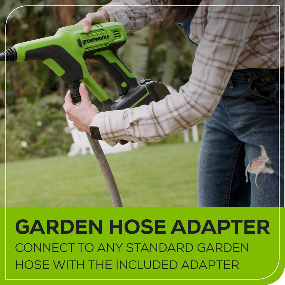 Greenworks 600psi POWERALL Battery Powered Power Cleaner Kit with 4Ah USB