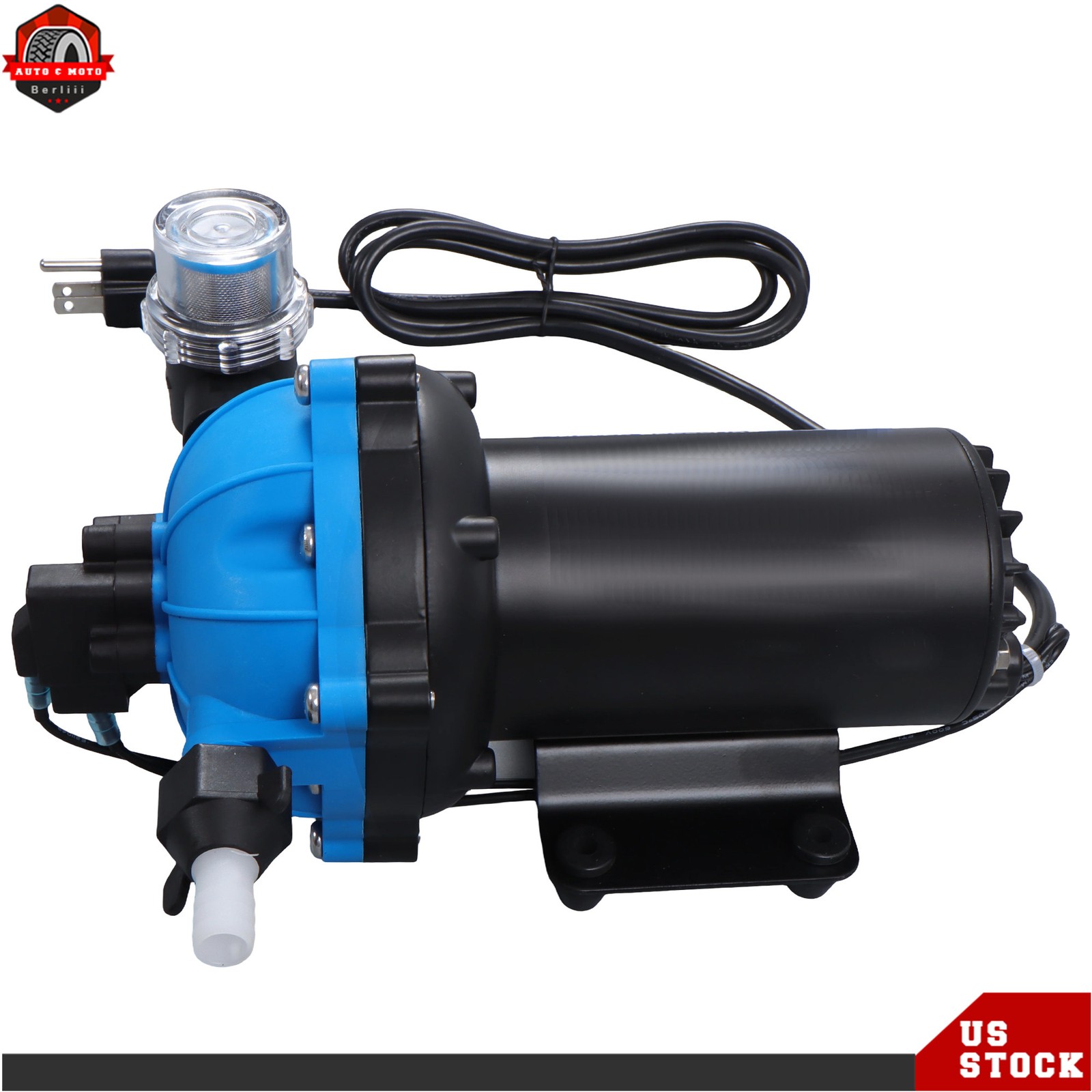 110V AC 5-chamber Water Diaphragm Pump 6GPM 80PSI Self Priming RV Water Pump