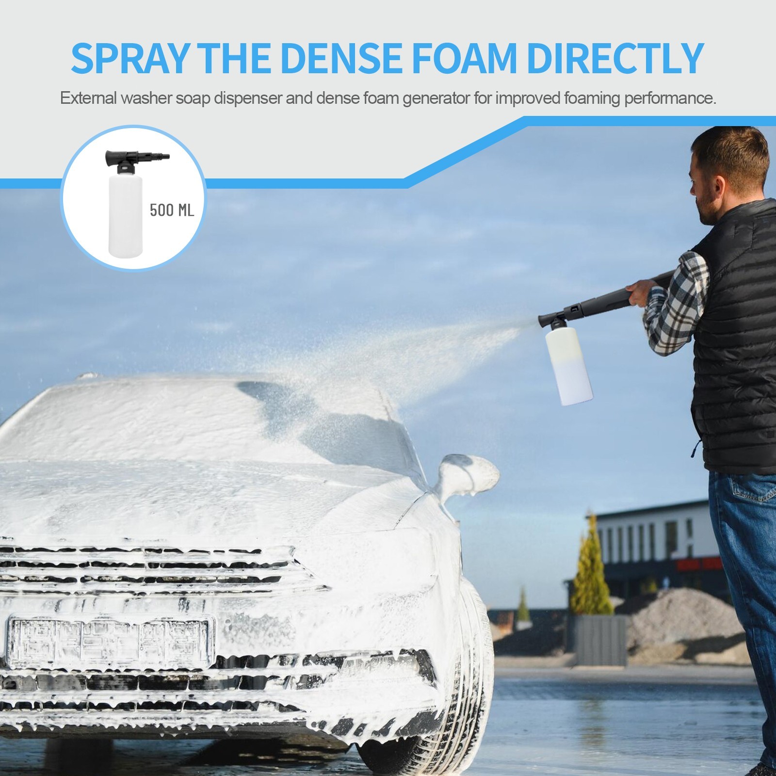 Pressure Washer 4200PSI 2.5GPM, 4 Quick Nozzles, 500ML Foam Cannon, for Patio