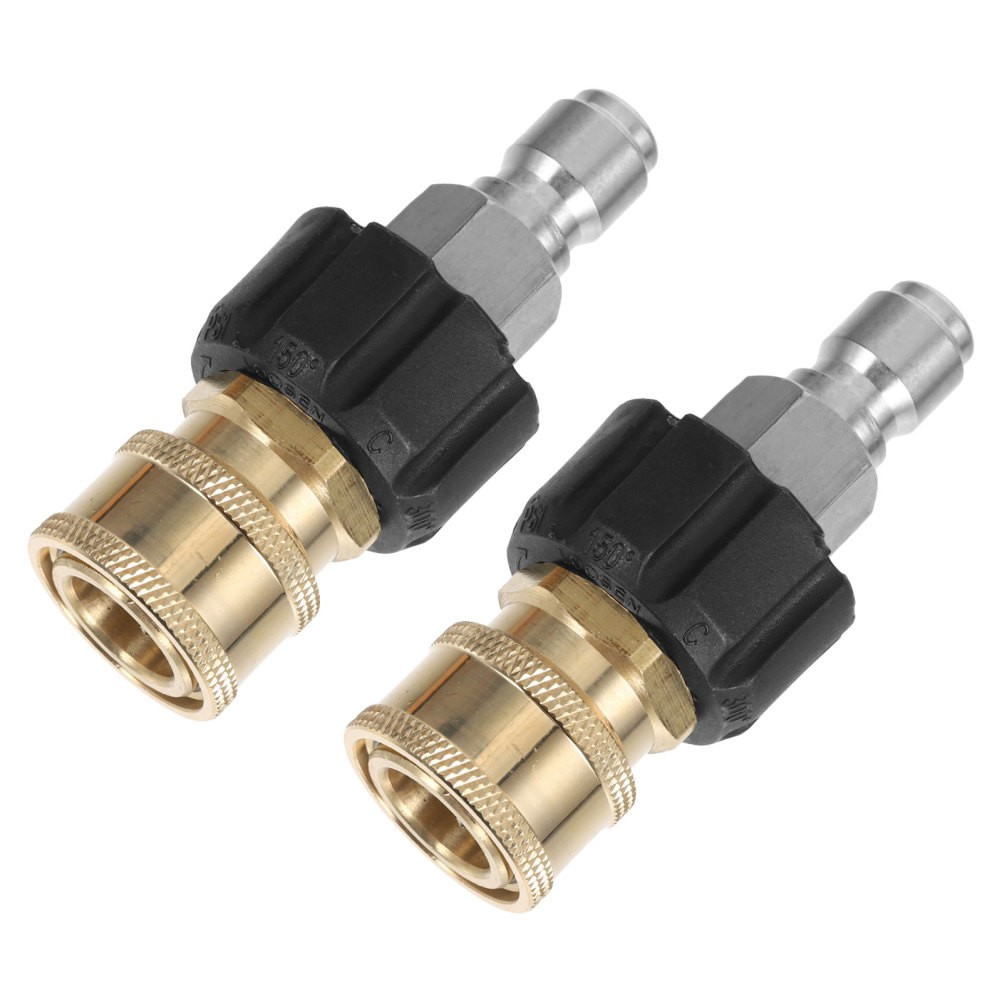 2Sets High Pressure Washer Brass Hose Adapter Quick Connect Fittings