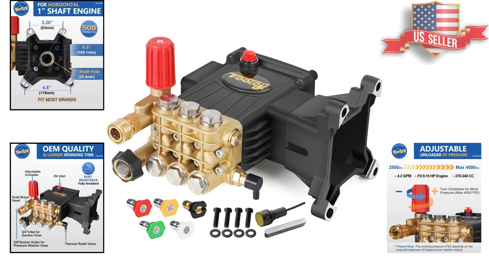 Reliable 4.2 GPM 4000 PSI Pressure Washer Pump – Solves Cleaning Challenges