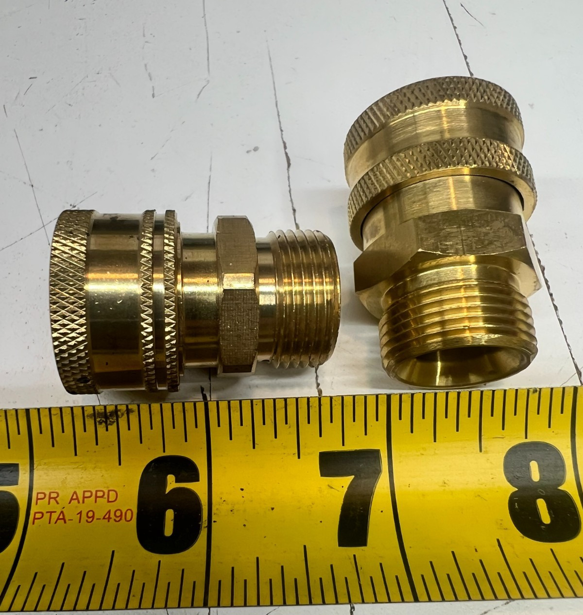 Lot of 2) Quick Connect Coupler 3/8″ Fem QC x M22 Male NPT Brass Finish Varies
