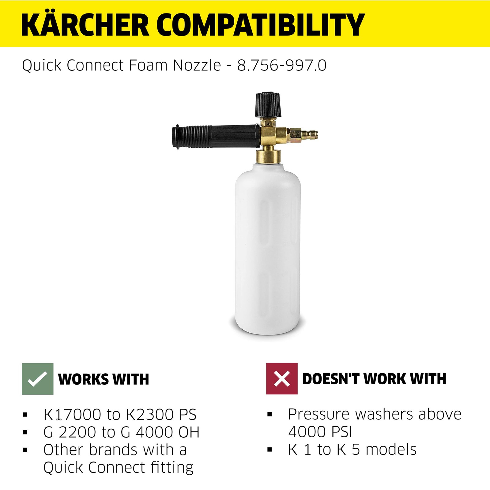 Karcher Foam Cannon for Pressure Washers up to 4000 PSI Efficient Cleaning Tool