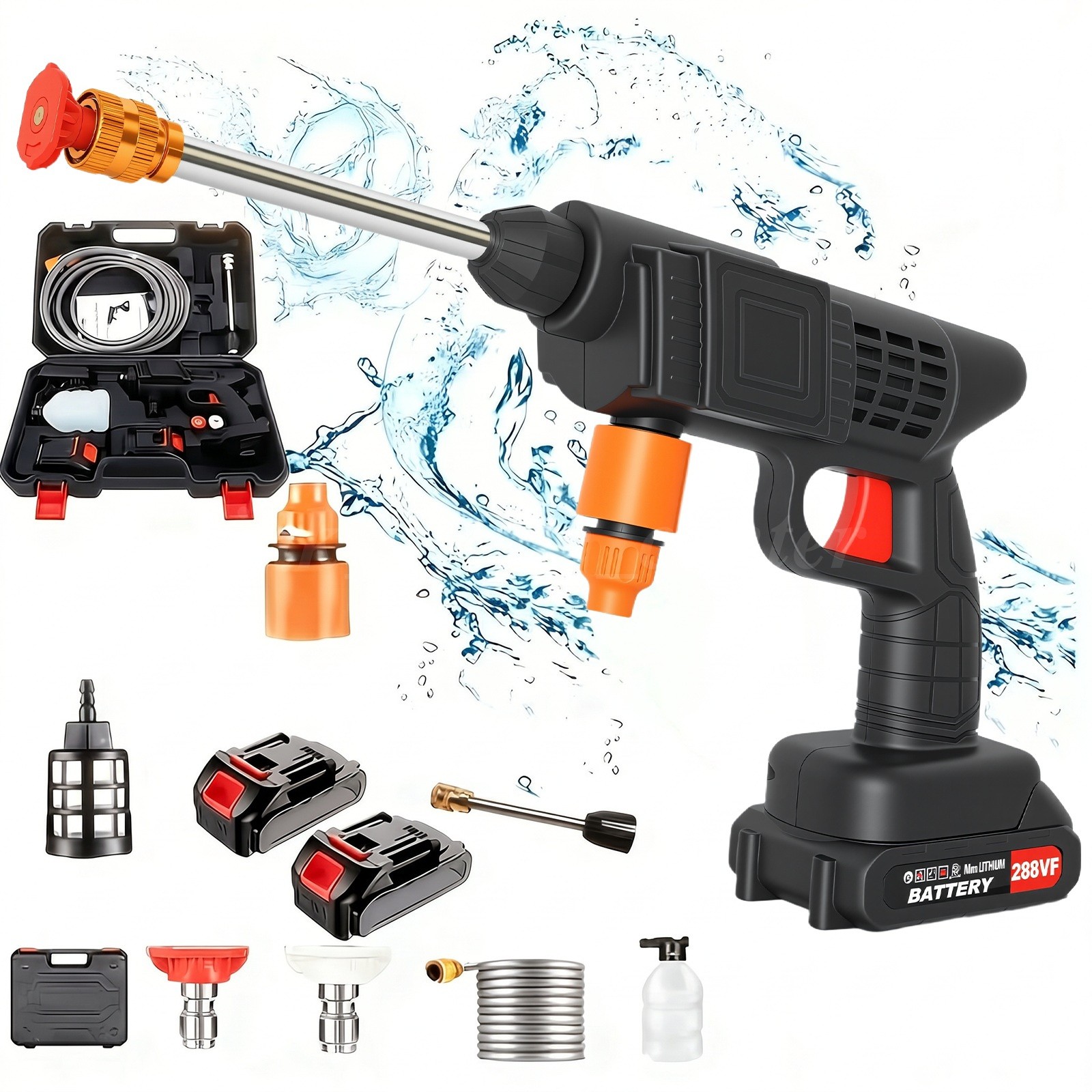 Portable Wireless High Pressure Car Washing Cleaner Cleaning Machine Water Gun