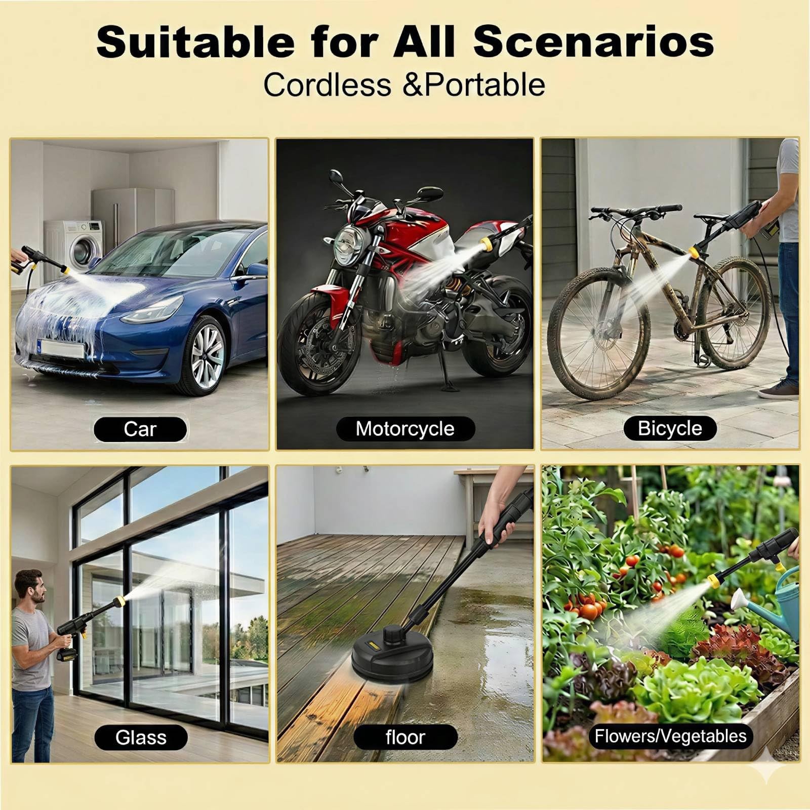 Portable Handheld Cleaning Tool, 6-in-1 Lightweight Car Cleaning Tool with Fo…