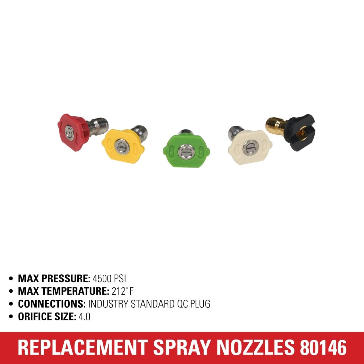 Simpson 4500 PSI Pressure Washer Nozzle Tips Universal Quick Connect Set