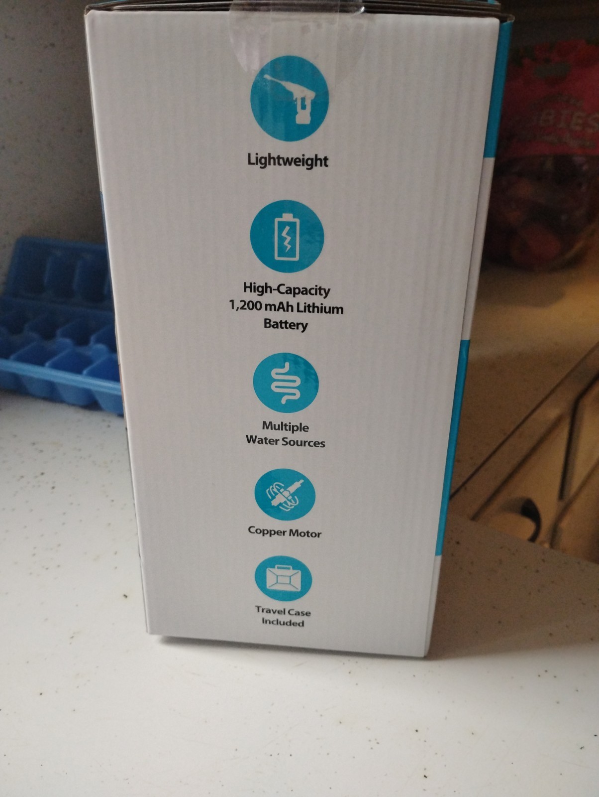 Brookstone Cordless Battery Cold Water Pressure Washer w/ Travel Case, Portable