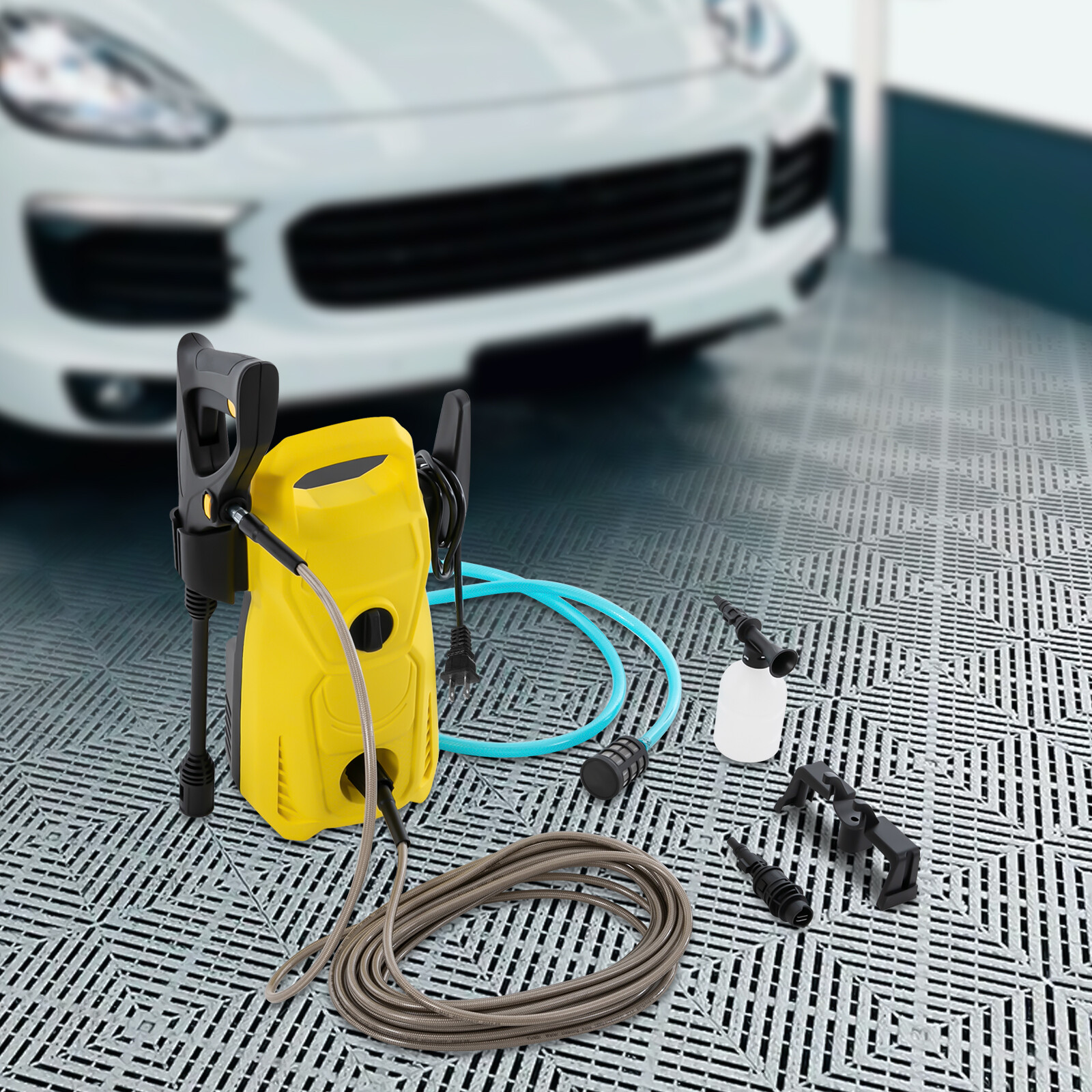 Yellow Black Electric Pressure Washer Portable Small DIY Patio Car Cleaner