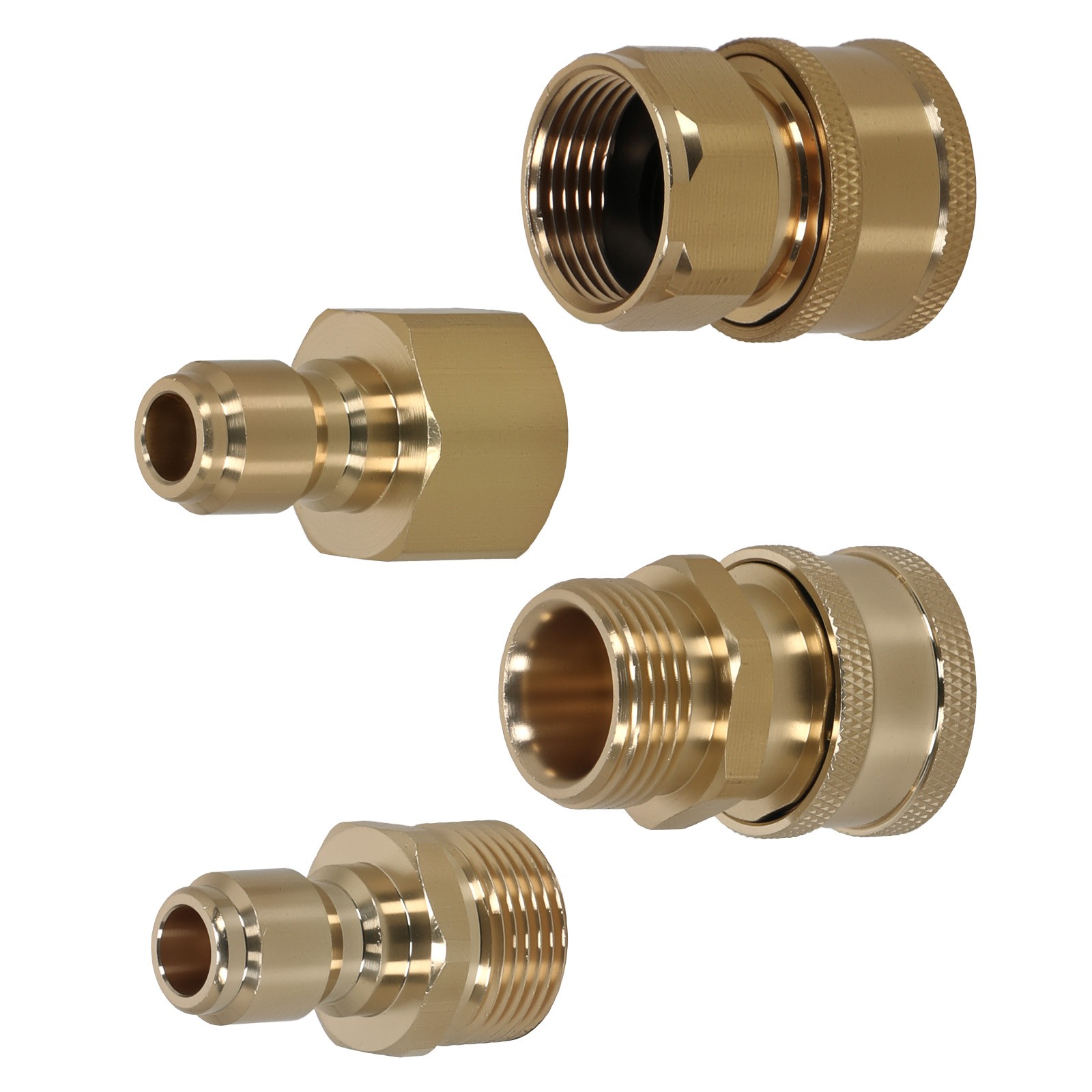 4PCS Pressure Washer Adapter Set Quick Disconnect Kit M22 Swivel 3/8” Connects