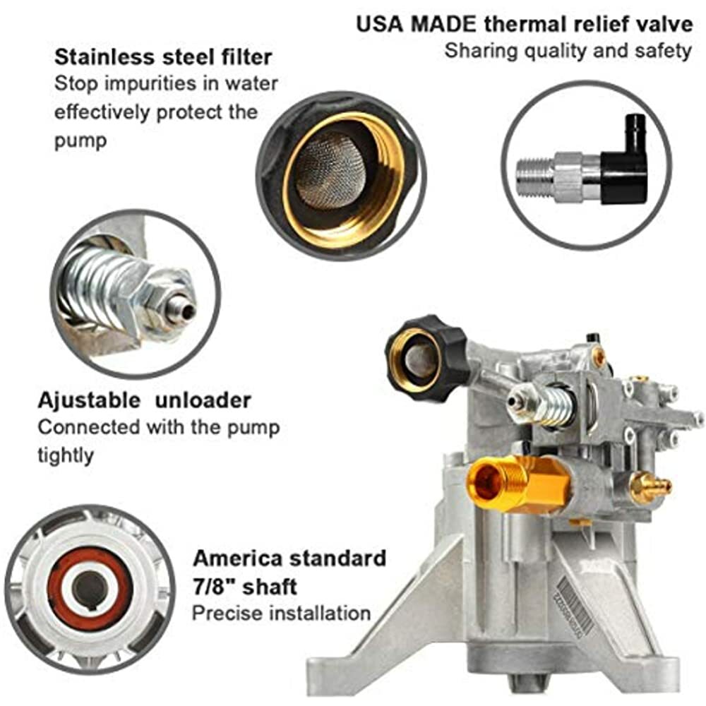 2900psi Power Washer Pump For Homelite Ryobi Craftsman Husky 7/8″ Vertical Shaft