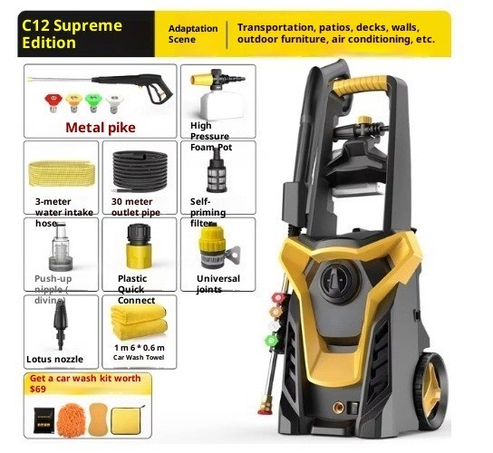 Car Wash Home-Use 220V High-Pressure Water Pump Powerful Cleaning Machine