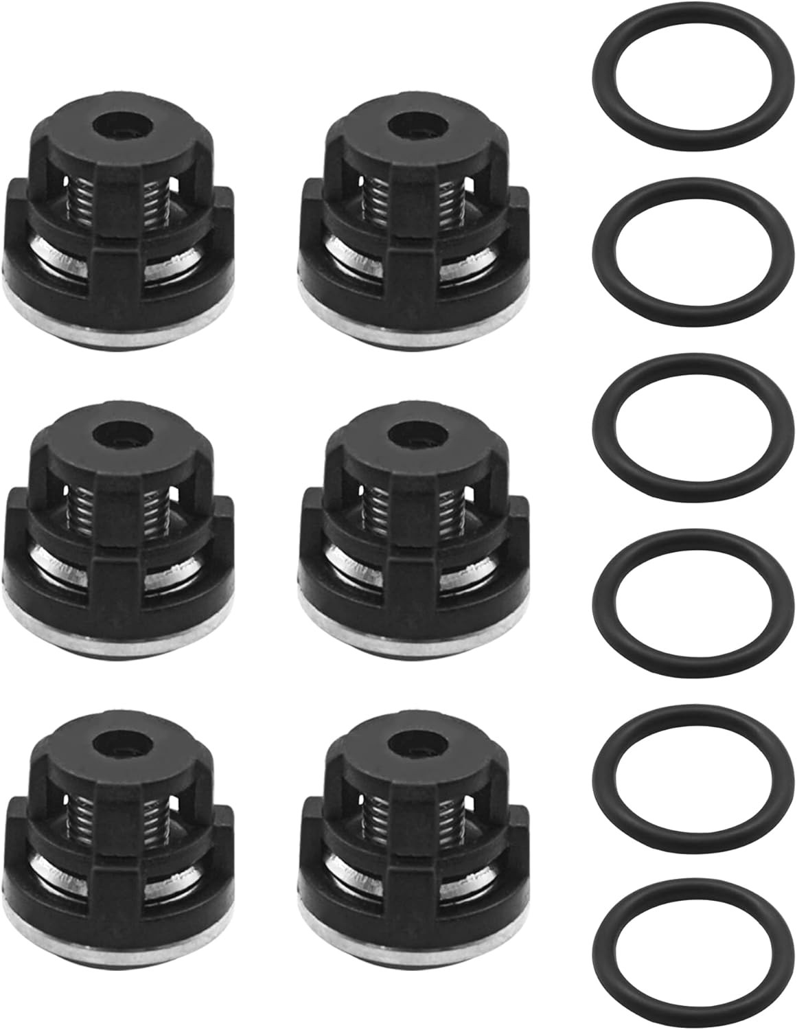 6-Pack Pressure Washer Pump Check Valves Kit with O-Rings Fits for Annovi Reverb