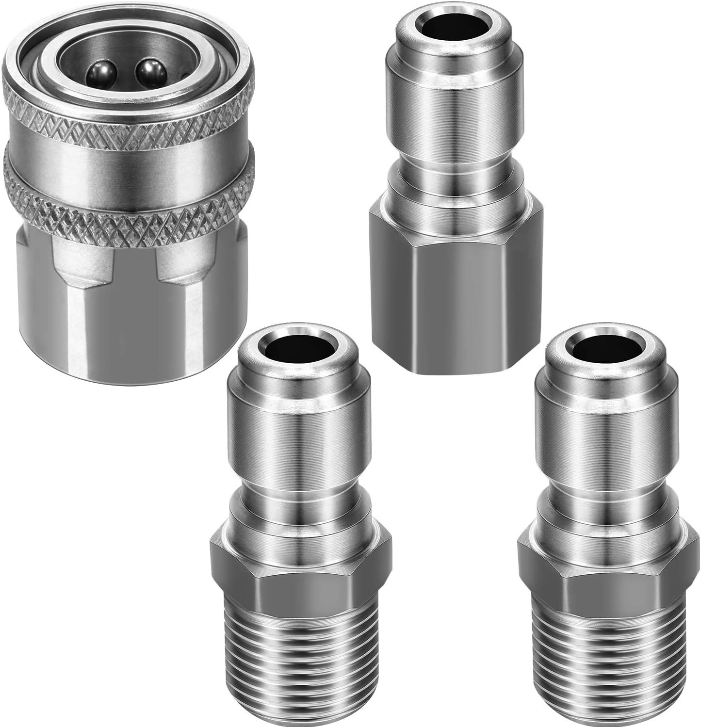 Hotop 4 Pcs 3/8 Inch Npt Pressure Washer Adapter Set, Including 1 Female Coupler