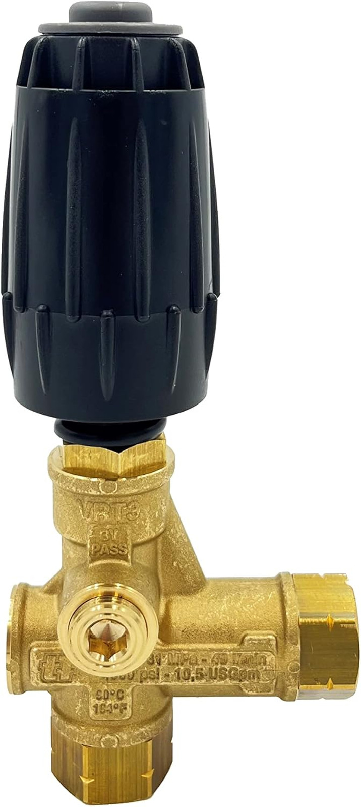 Pressure Washer Unloader Valve Brass VRT3-310 4500 PSI 10.5 GPM Adjustment Knob