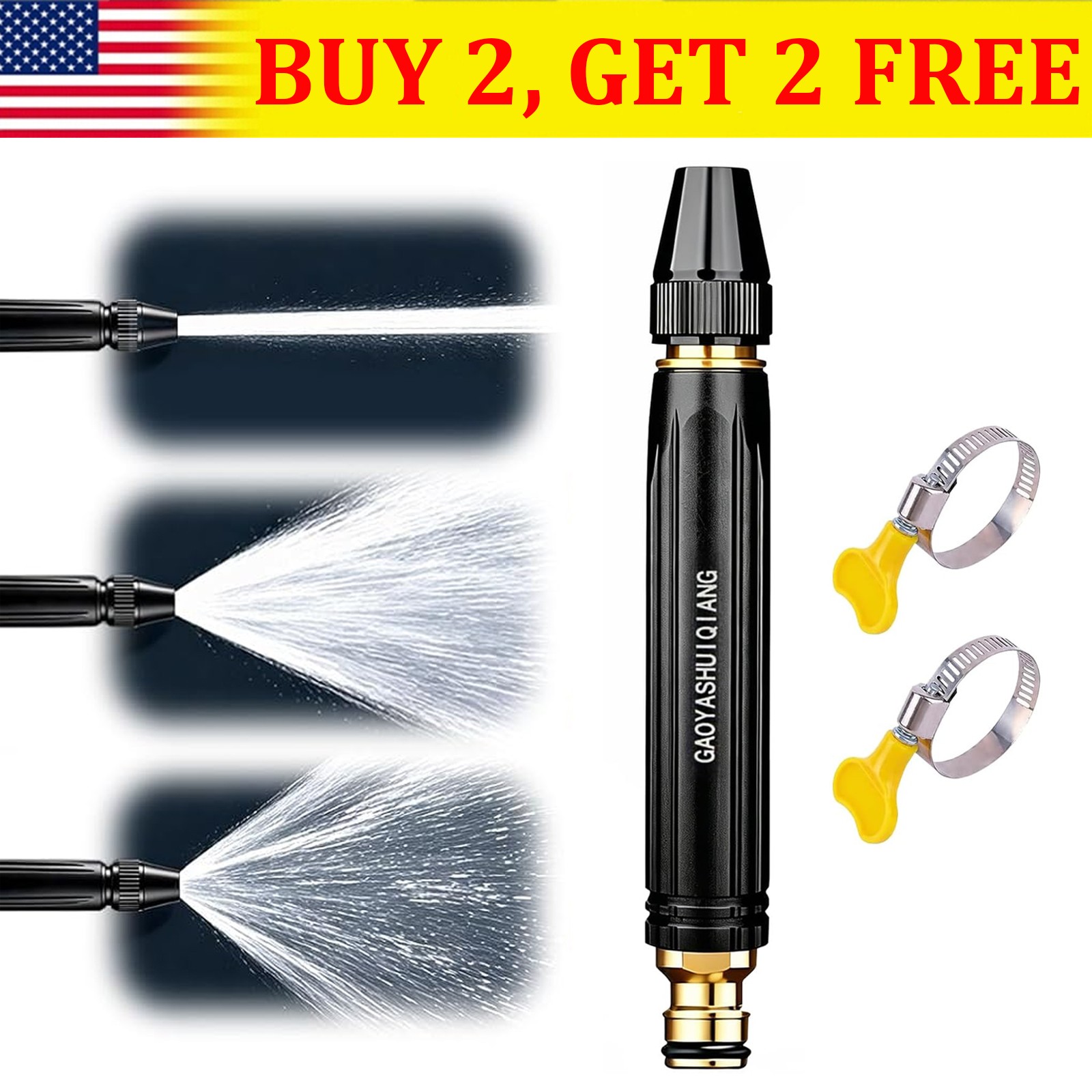 High Pressure Car Wash Water Gun Spray Nozzle Portable Washer for Auto Garden US