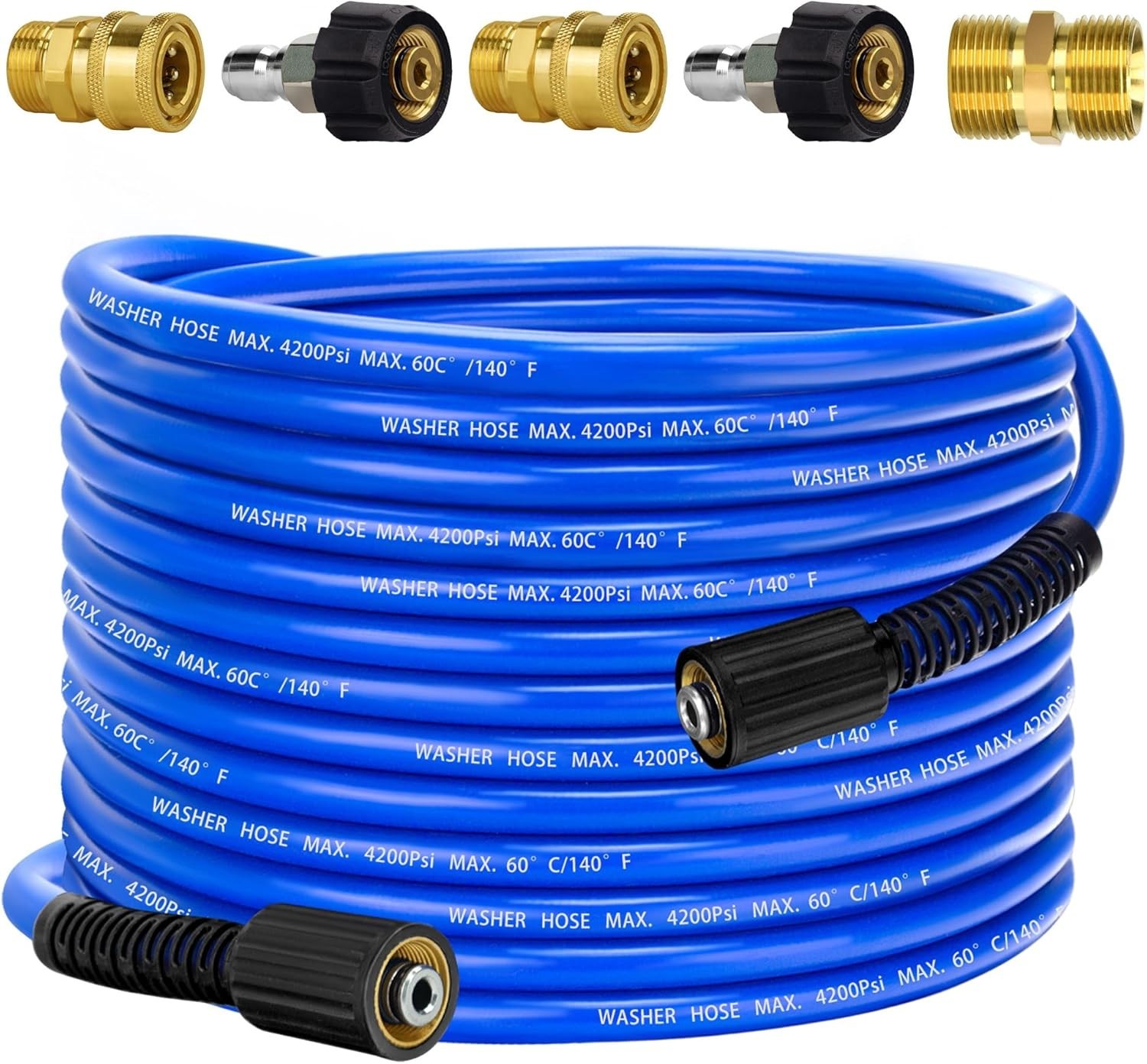50Ftx1/4″ Pressure Power Washer Hose Flexible Kink-Resistant for Ryobi Troy Bilt