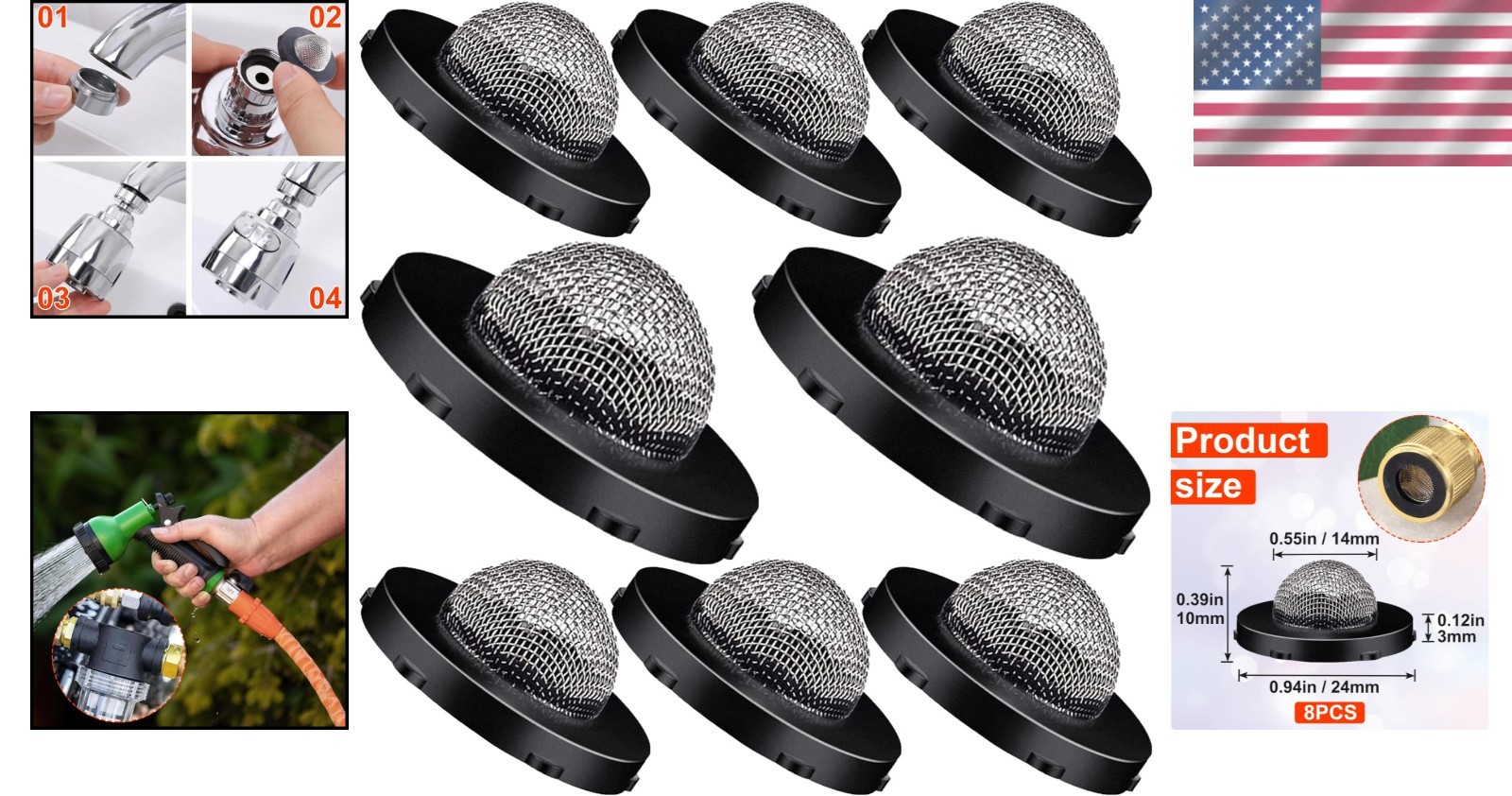 Stainless Steel Hose Washers – 8 Pack, Fits Garden Hoses & Filters Sand Appeal
