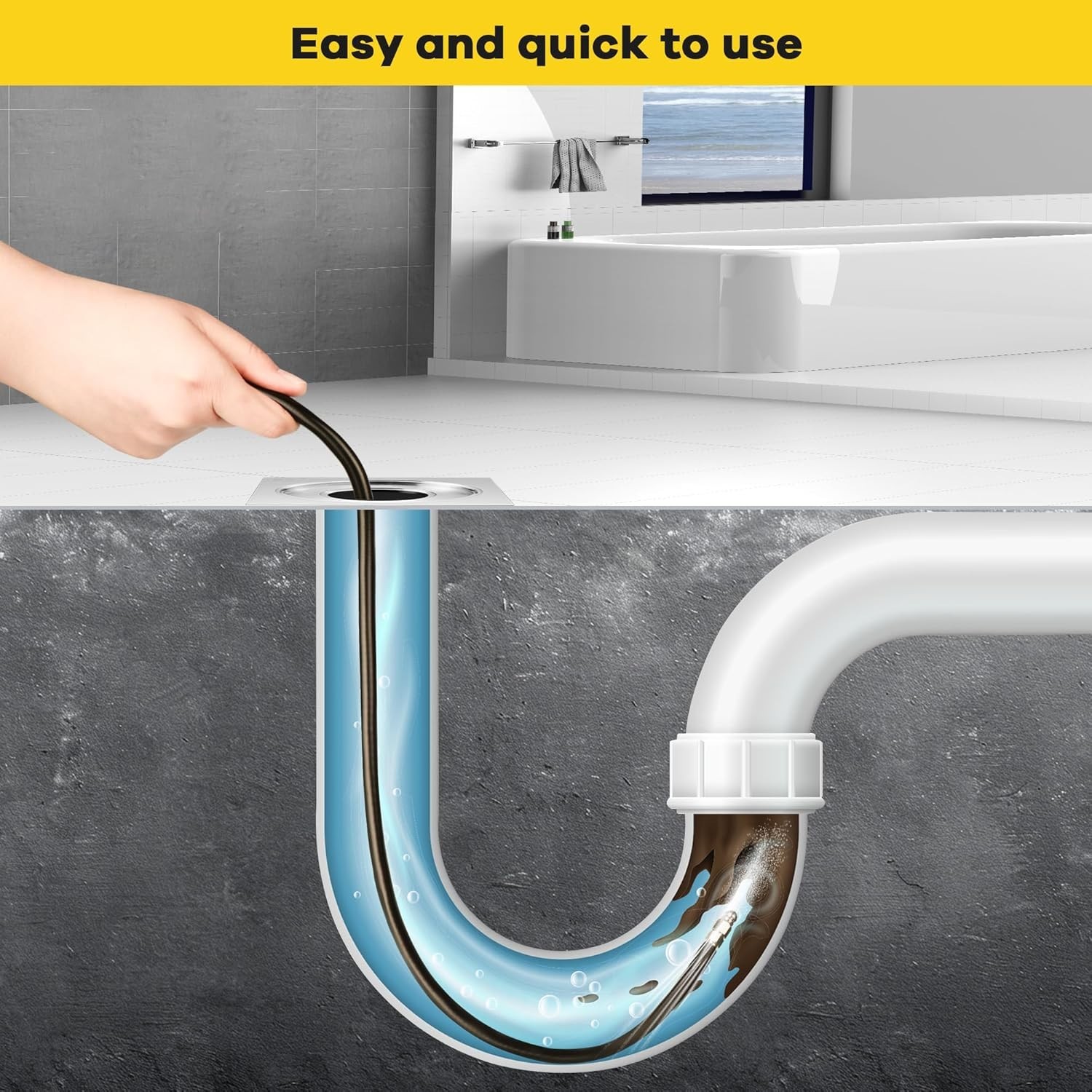 High Pressure Drain Jetter 100ft Hose Compatible with Most Pressure Washers
