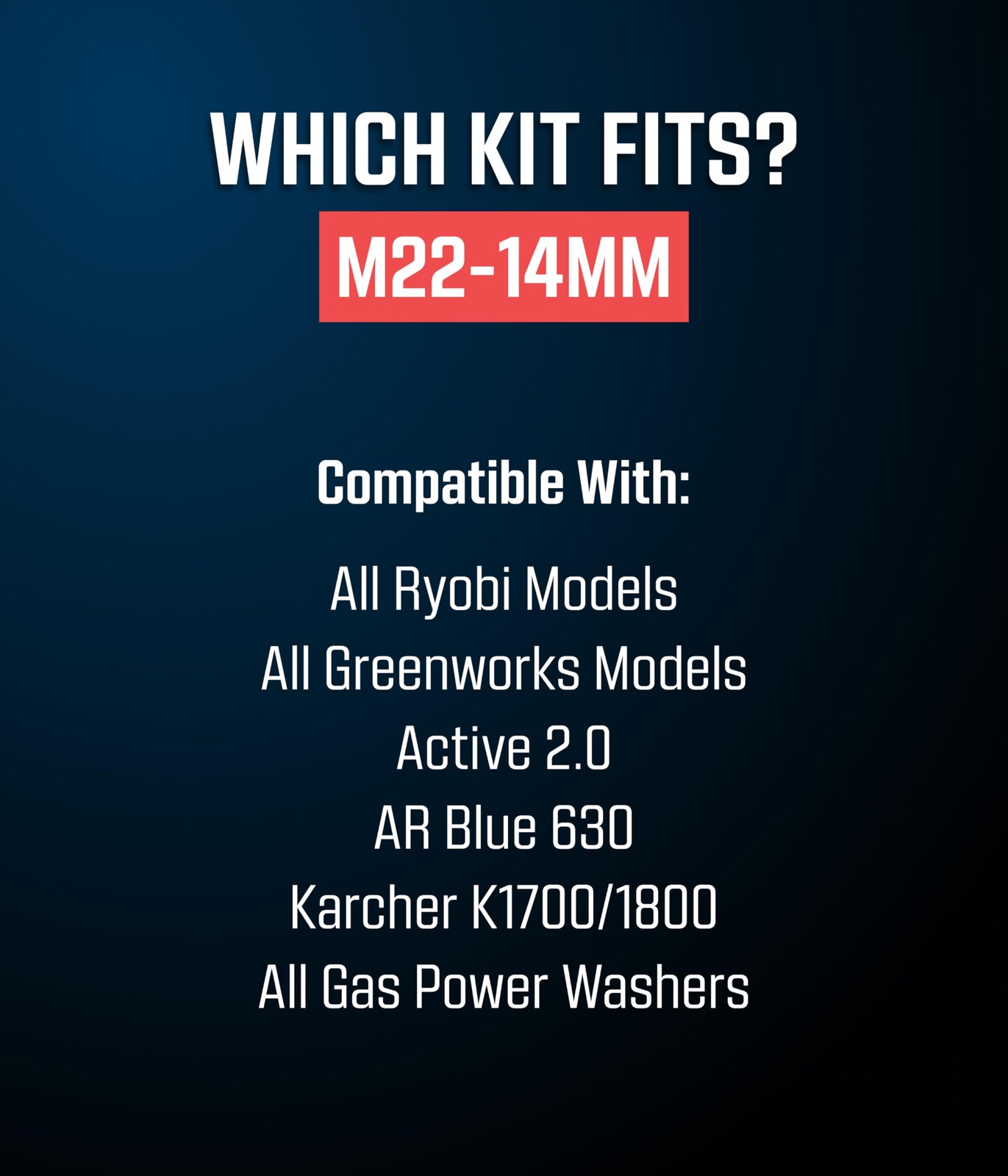 McKillans® M22-14mm Pressure Washer Quick Connect Kit, M22-14mm to 3/8″ Male …
