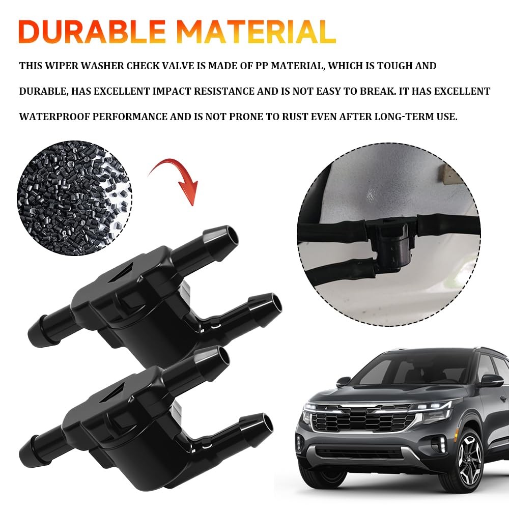 YUPIKJI 2PCS Car Windshield Wiper Washer Check Valve, 3 Port Cleaning Nozzle …