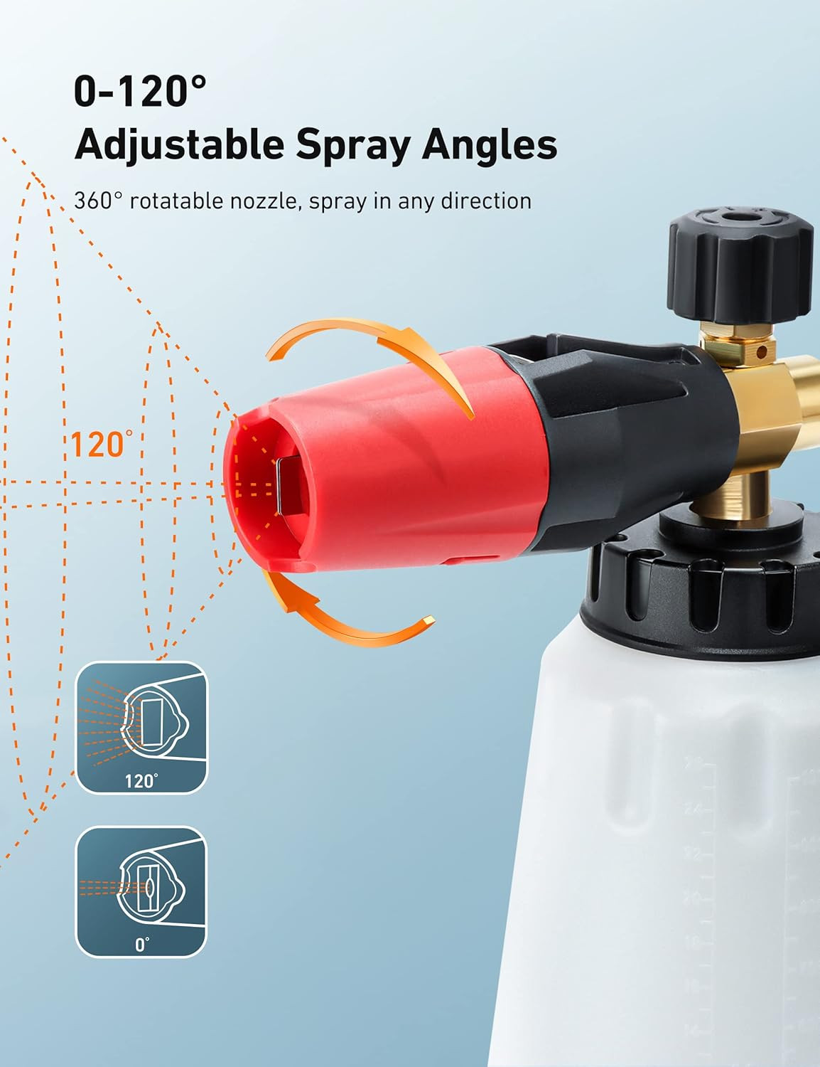 Astroai Foam Cannon, Heavy Duty Car Foam Blaster Wide Neck Adjustable Snow Foam
