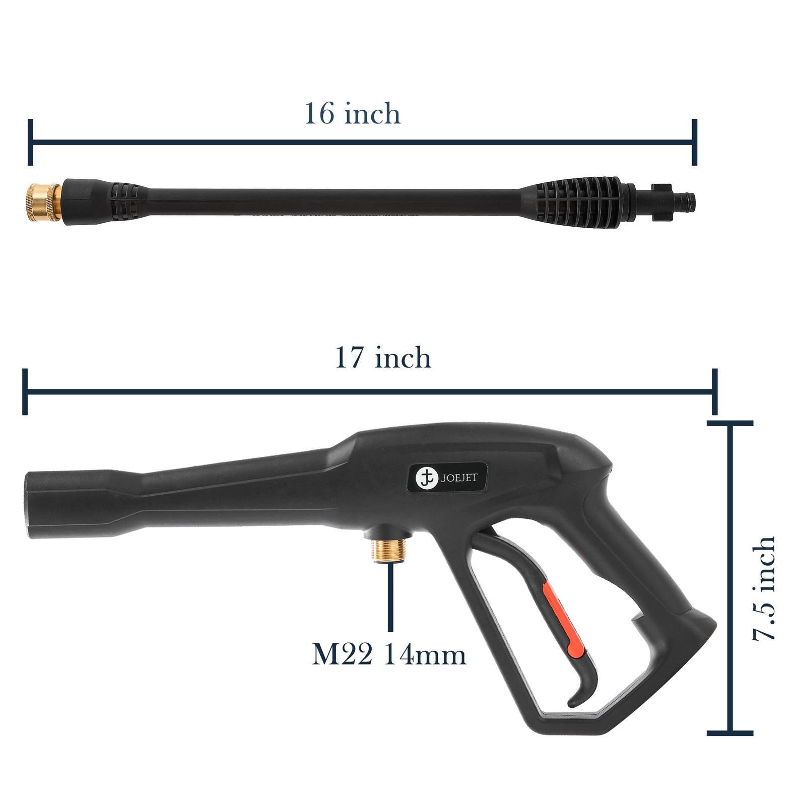 High-Pressure Washer Gun with Jet Wand 5 Nozzle Tips for Electric Power Washers