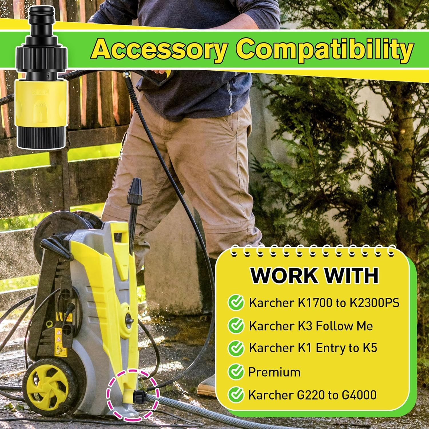 Karcher Pressure Washer Hose Adapter Kit for K1-K5 & G220-G4000 Series