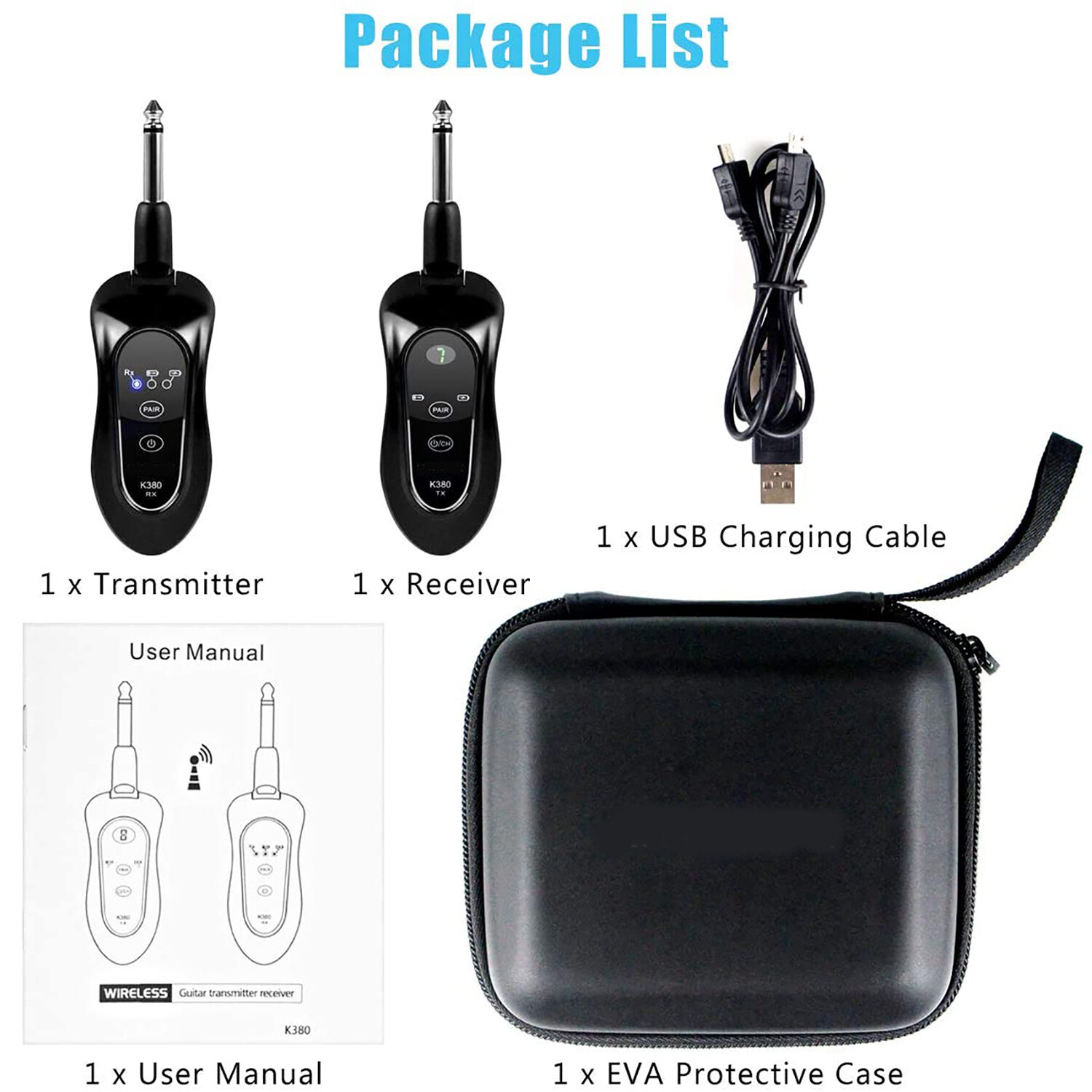 Electronic Guitar Bass WIRELESS Audio System Transmitter Receiver 20Hz-20kHz