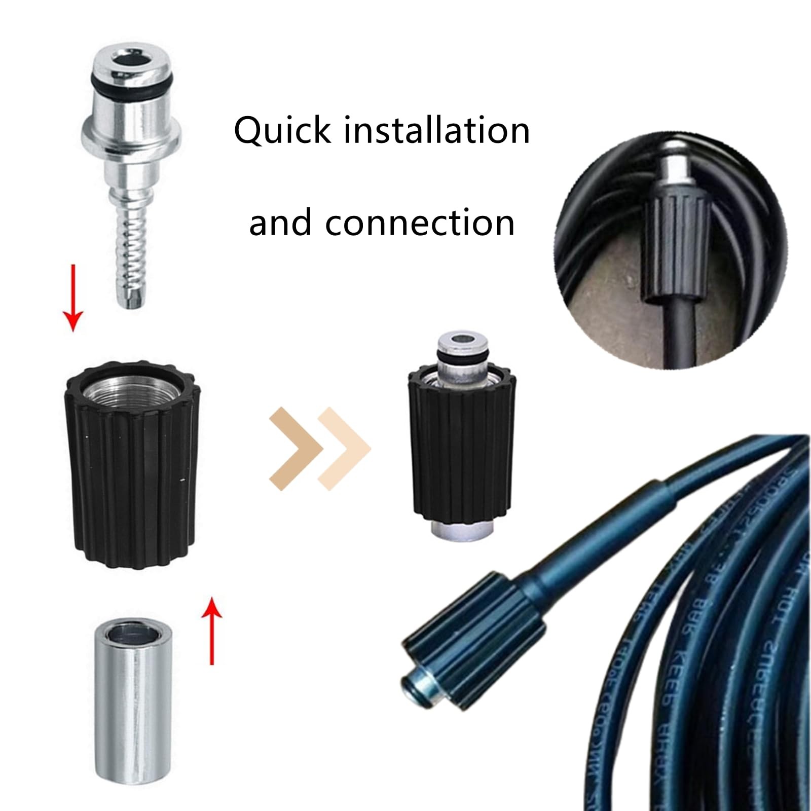High Pressure Washer Hose Repair Kit, Hose Washers Insert Fittings Car Washer…