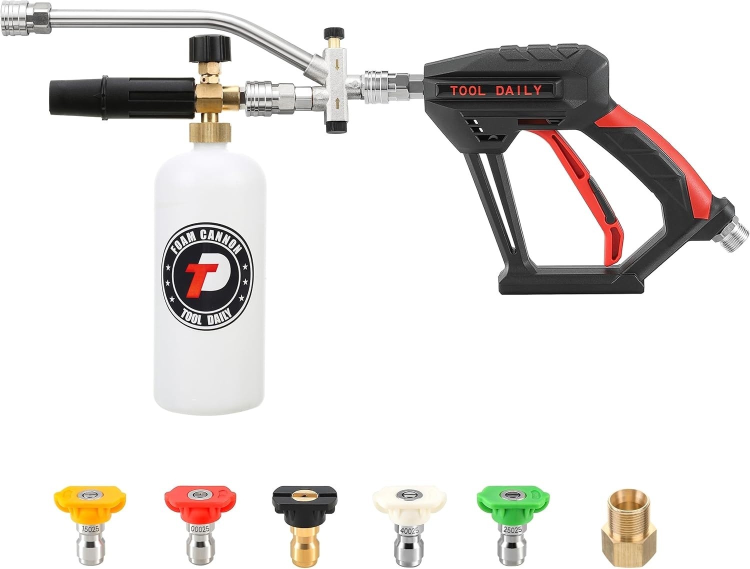 Max 3000 PSI Pressure Washer Gun w/ Foam Cannon 1/4″Quick Connect 5 Spray Nozzle