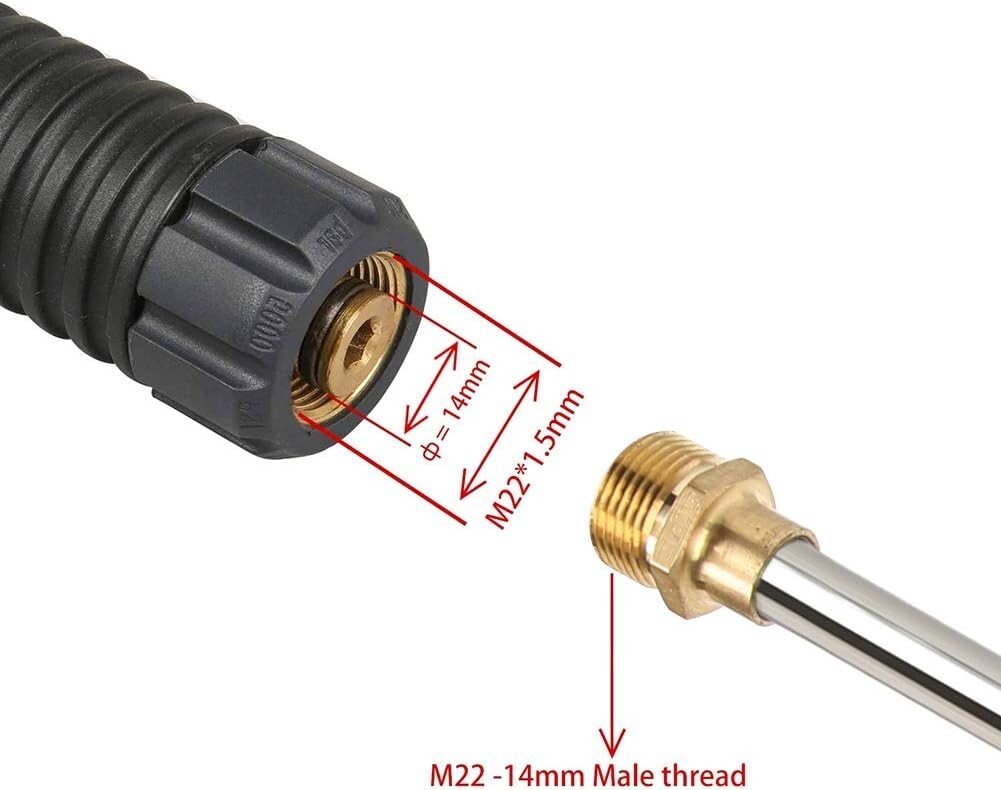 4000 PSI Pressure Washer Gun with 19″ Extension Wand and 5 Quick Connect Nozzles