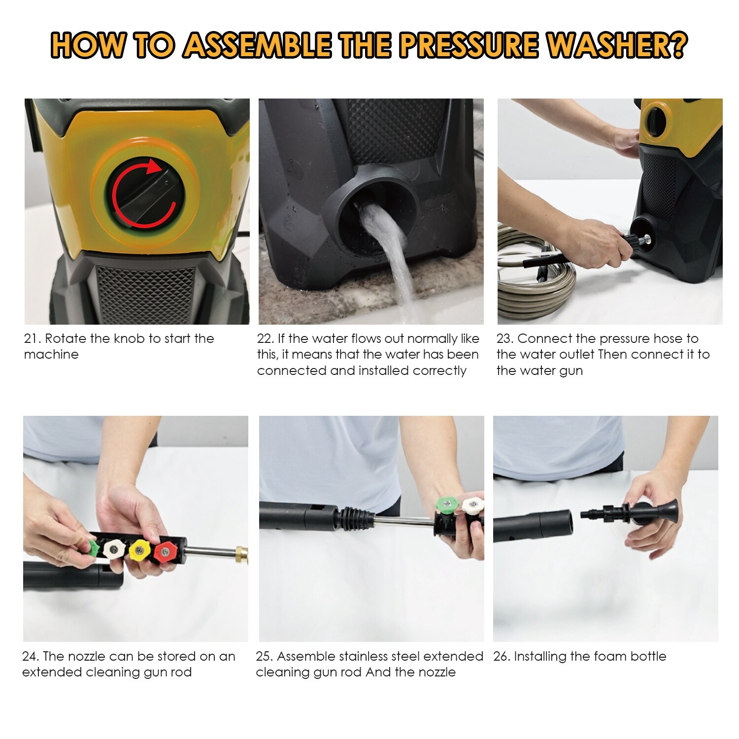 Electric Power Washer 4200PSI Pressure Washer with Spray Gun 33ft Hose 4 Nozzles