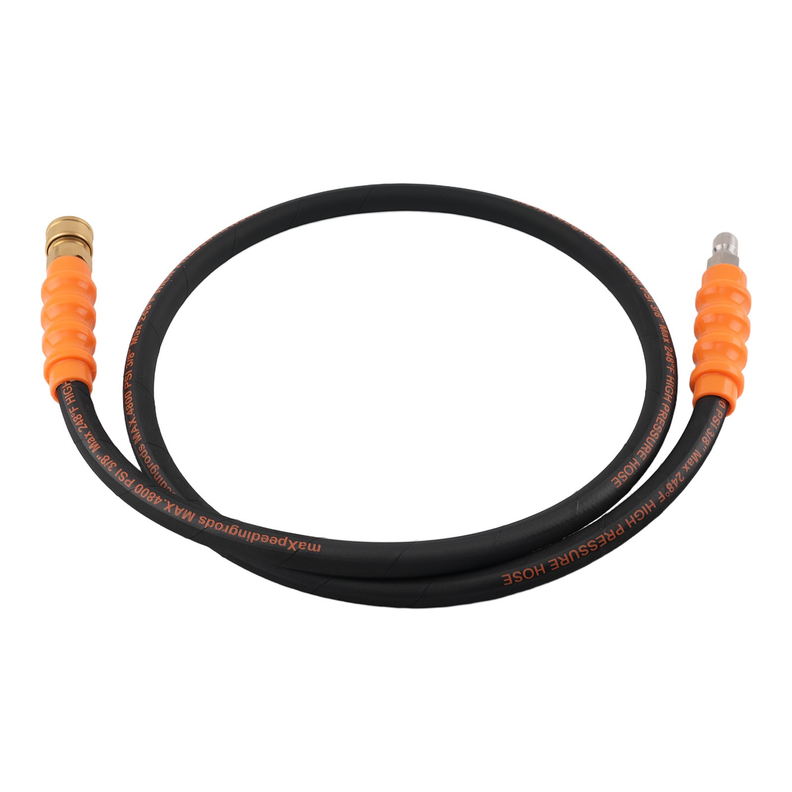 3/8″ Pressure Washer Hose 5FT 4800 PSI Heavy Duty Steel Braided Black Rubber