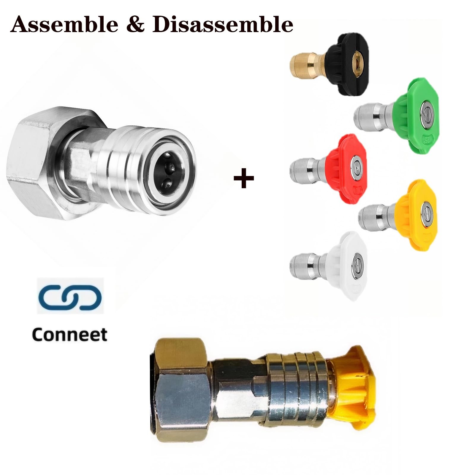 Garden Hose to Pressure Washer Adapter,Pressure Washer Spray Nozzle Tip Set w…