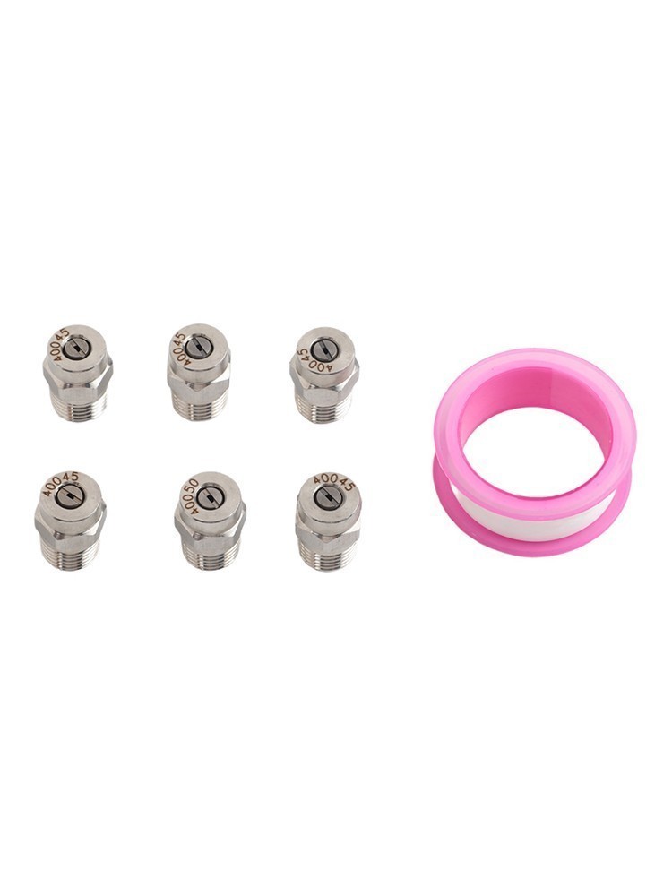 7 Piece High Pressure Nozzle Kit Stainless Steel for Cleaning Machine 40 Degree