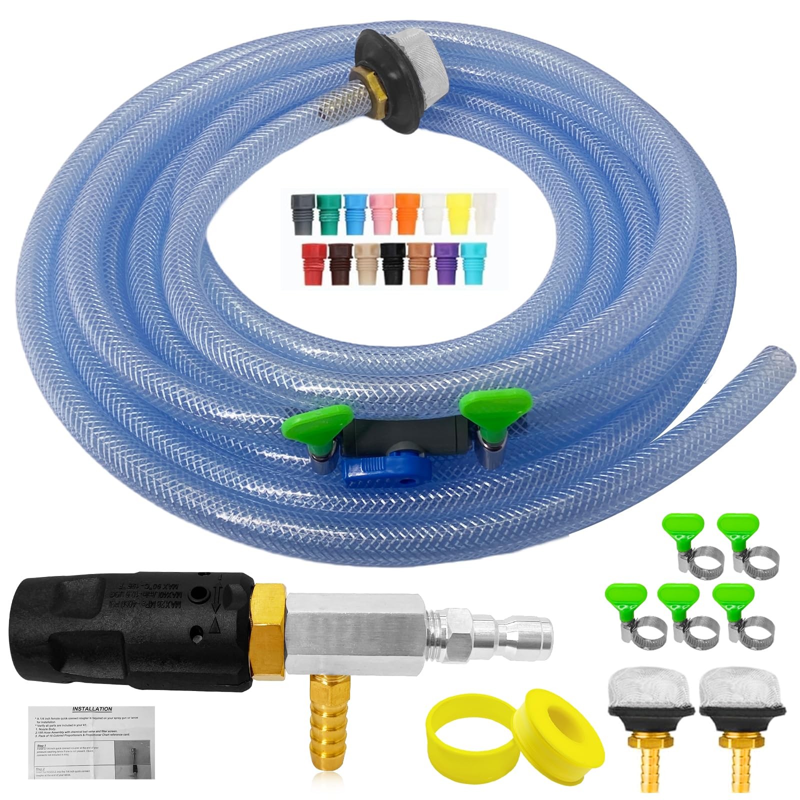 Adjustable Long Range Downstream Injection Nozzle Kit 4-4.5 GPM, Pressure Was…