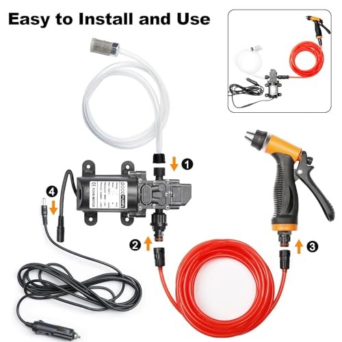 Portable Intelligent Electric Pressure Washer Pump 100W 160 100 W-Black hose