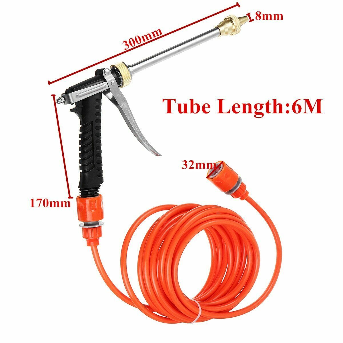 12V 100W Spray Gun 200PSI High Pressure Electric Car Washer Hose Water Pump Kit