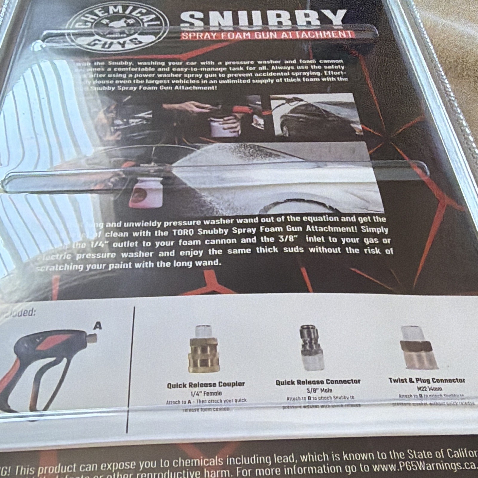 Chemical Guys TORQ 5000 psi Snubby Spray Gun w Foam Cannon Attachment