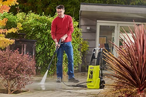 Ryobi RY120PWA, 1600W 120 bar pressure washer, lightweight and compact, with pe handle